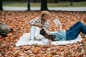 Two women in the park