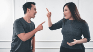 A couple arguing with each other