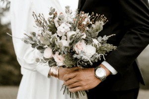 A bride and groom